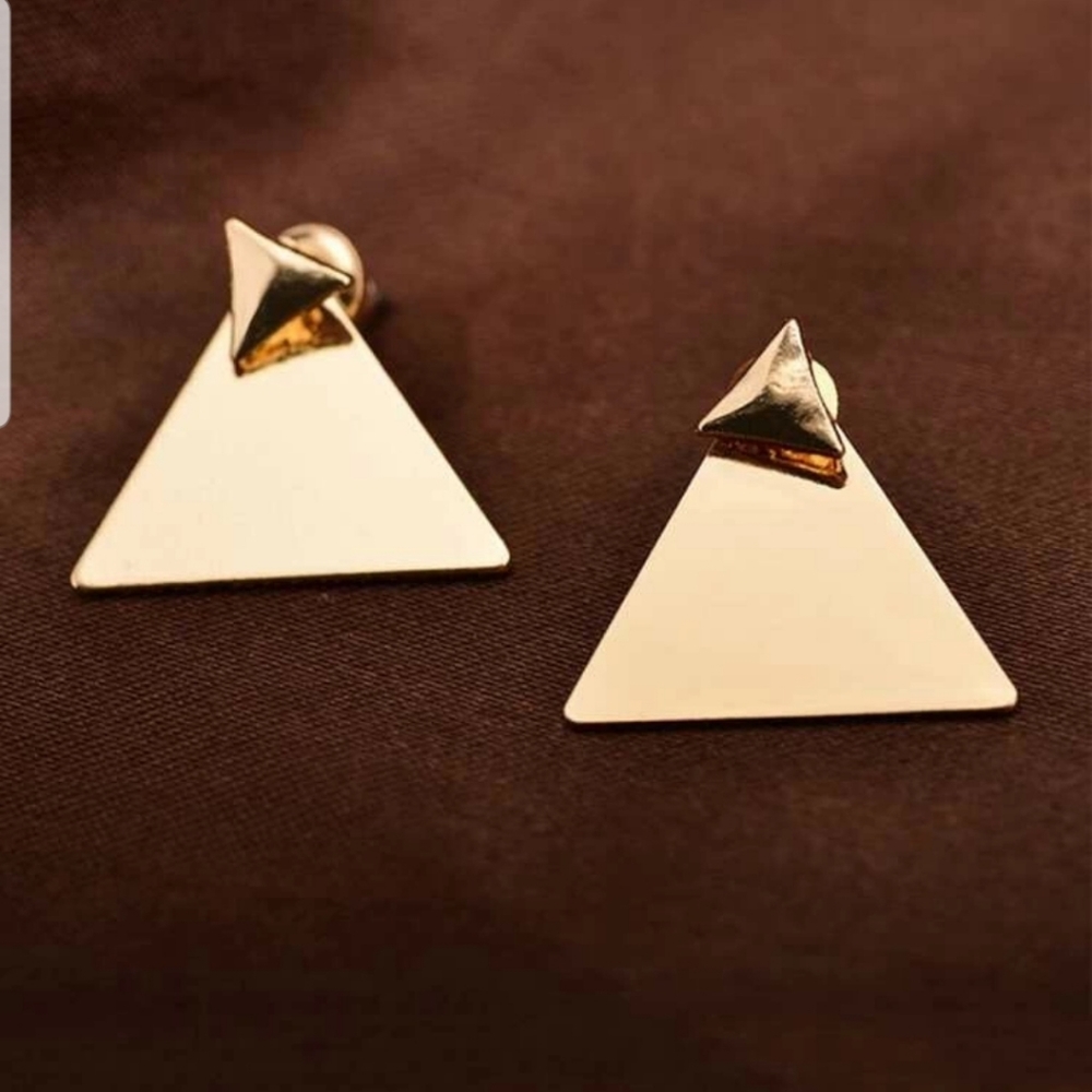 ◇Nina◇ Triangle Post Earrings - Picture 2 of 3